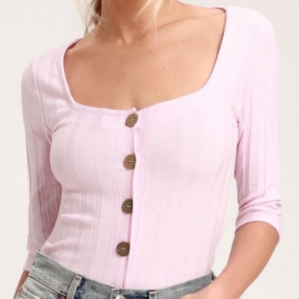 Free People Pink Central Park Cardi Top xs